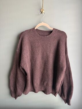Women's Drop Shoulder Split Hem Loose Sweater